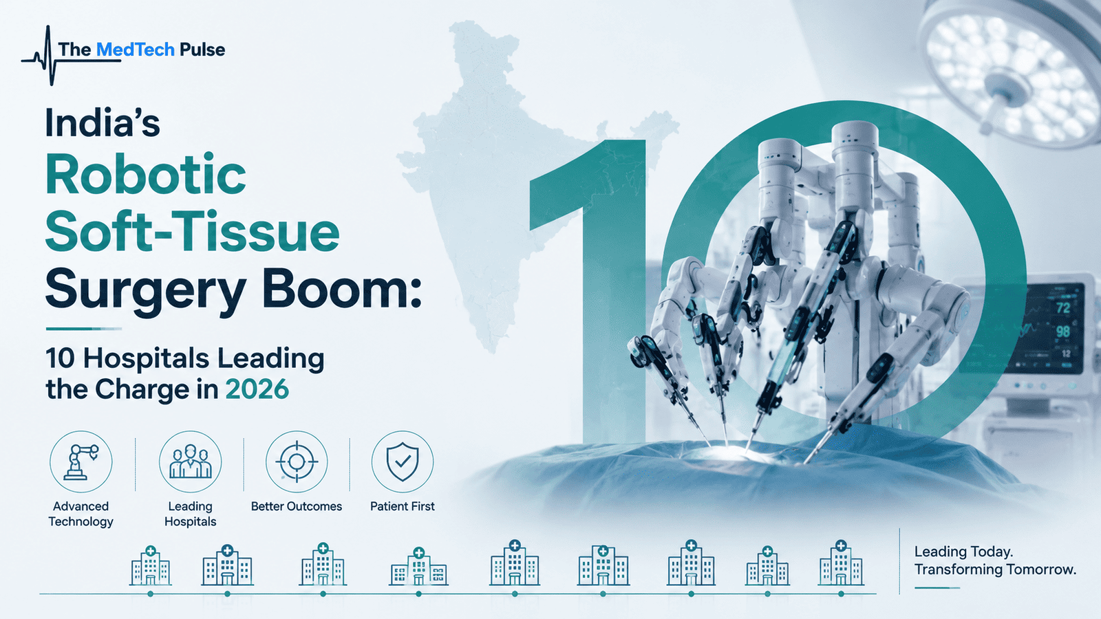Robotic surgical system performing soft-tissue surgery, representing India’s growing adoption of robotic-assisted procedures across leading hospitals in 2026.