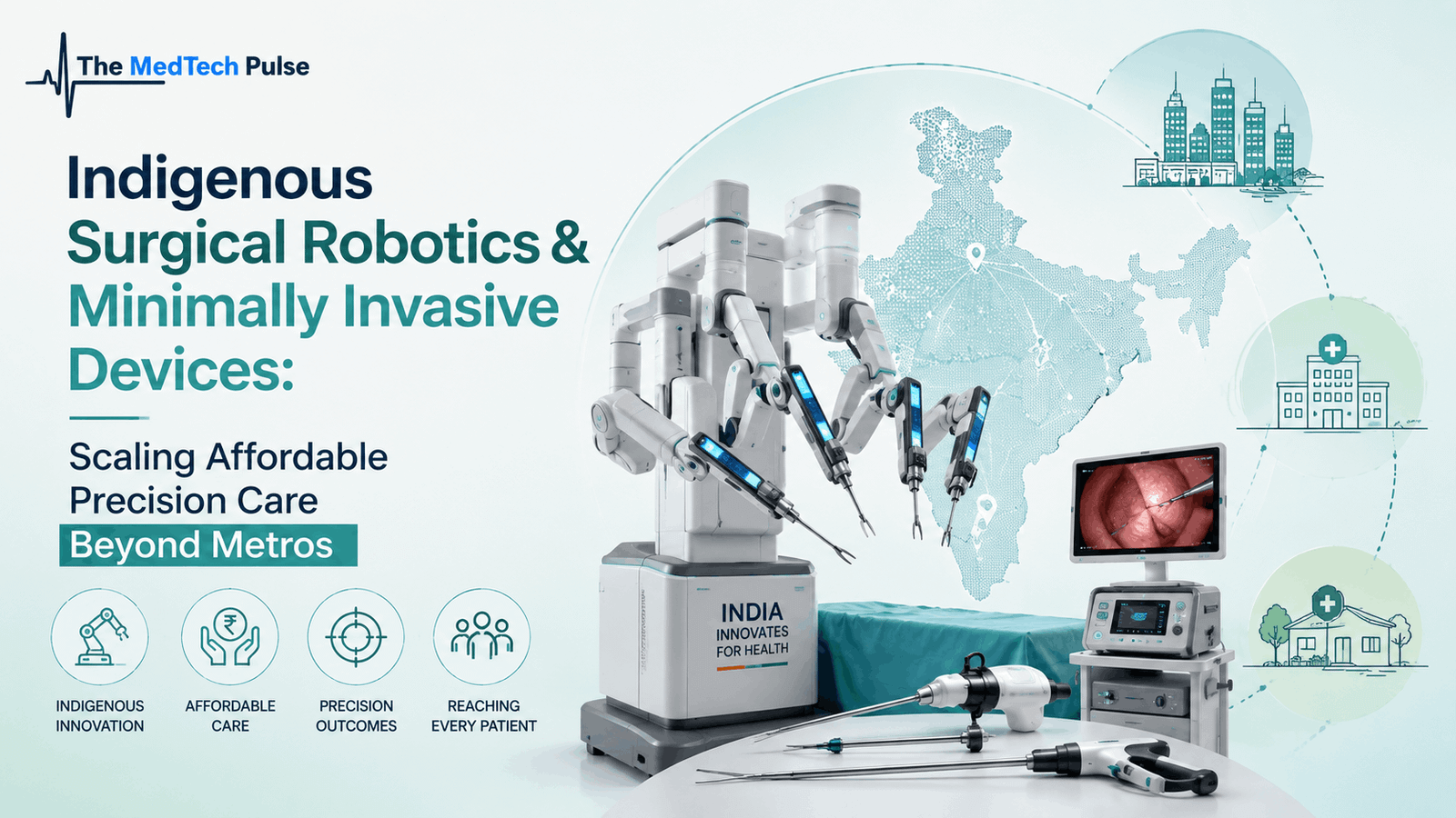 Indigenous surgical robotics and minimally invasive devices supporting affordable, precise healthcare access across India beyond major metropolitan cities.