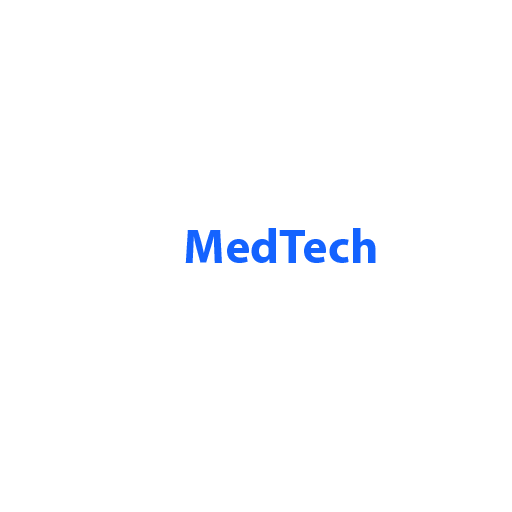 The MedTech Pulse logo featuring a white heartbeat waveform and blue MedTech text on a dark navy background