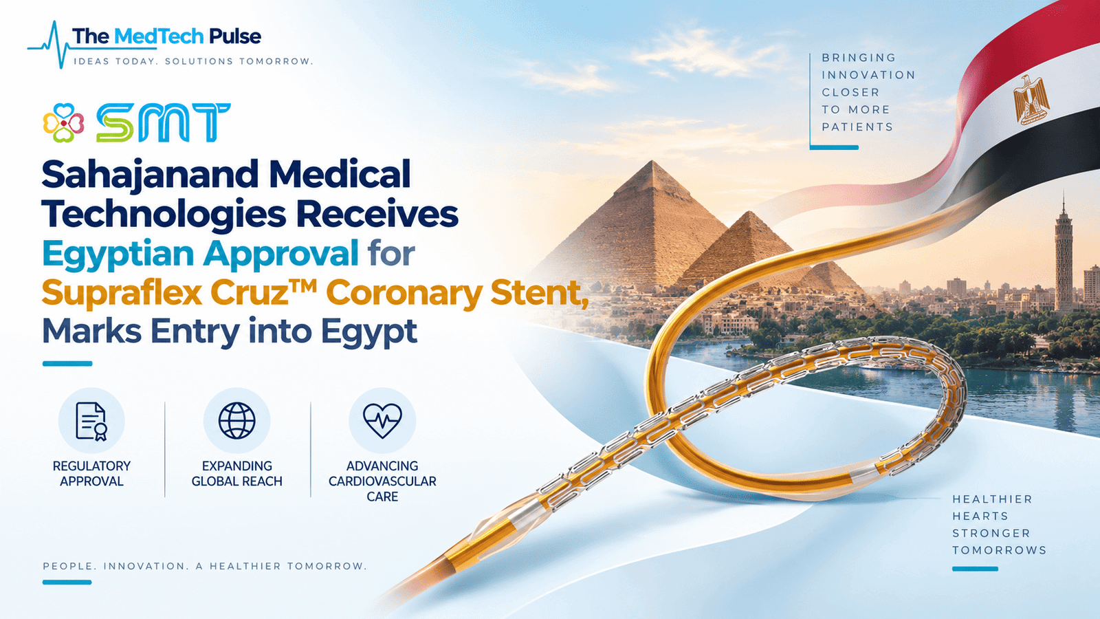 Sahajanand Medical Technologies receives Egyptian approval for its Supraflex Cruz™ coronary stent, marking the company’s entry into the Egyptian market.